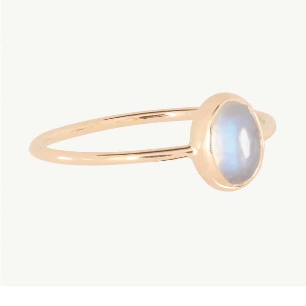 14k Solid Gold Moonstone Ring - image 2